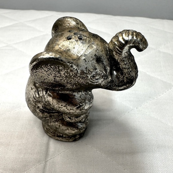 Vintage Elephant Occupied Japan Salt Shaker 1.7” Silver Tone - Picture 1 of 7
